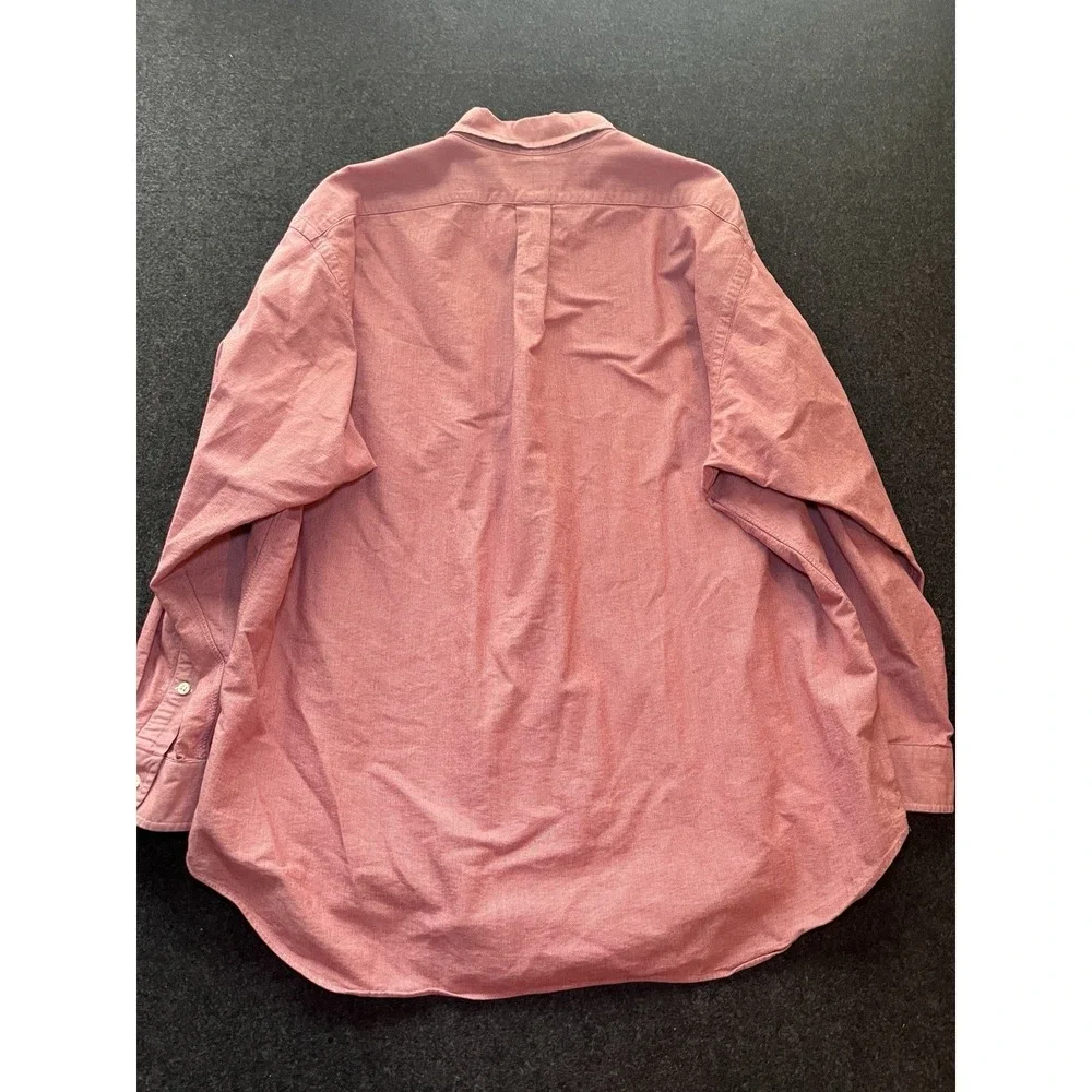 Ralph Lauren Shirt‎ Mens XL Red Blake Long Sleeve Button Down Flesh Pony - Picture 5 of 7